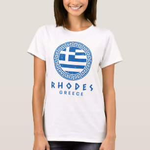 Rhodes, Greece Distressed Design Women's White T-Shirt