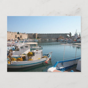 Rhodes, Greece Harbour Postcard