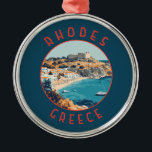 Rhodes Greece Retro Distressed Circle<br><div class="desc">Rhodes retro vector travel design. Rhodes,  the largest of Greece’s Dodecanese islands,  is known for its beach resorts,  and ancient ruins.</div>