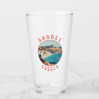 Rhodes Greece Retro Distressed Circle