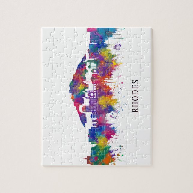 Rhodes Greece Skyline Jigsaw Puzzle (Vertical)