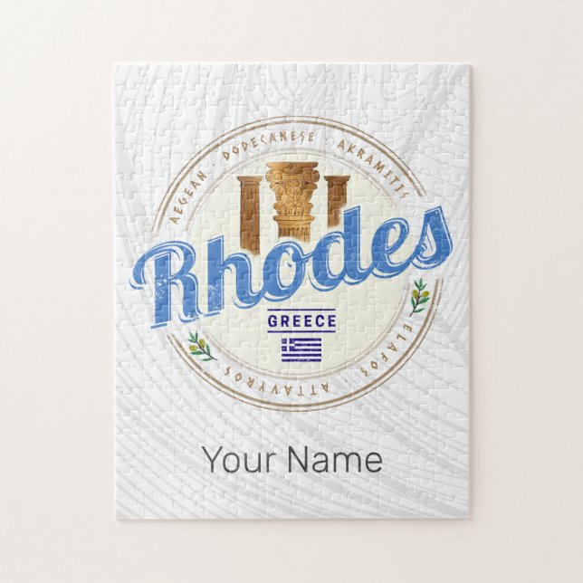 Rhodes Greece Vintage Island Aegean Souvenir Jigsaw Puzzle (Vertical)