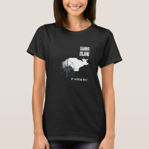 Rhodes Island Mediterranean Sea Coordinates Map Va T-Shirt