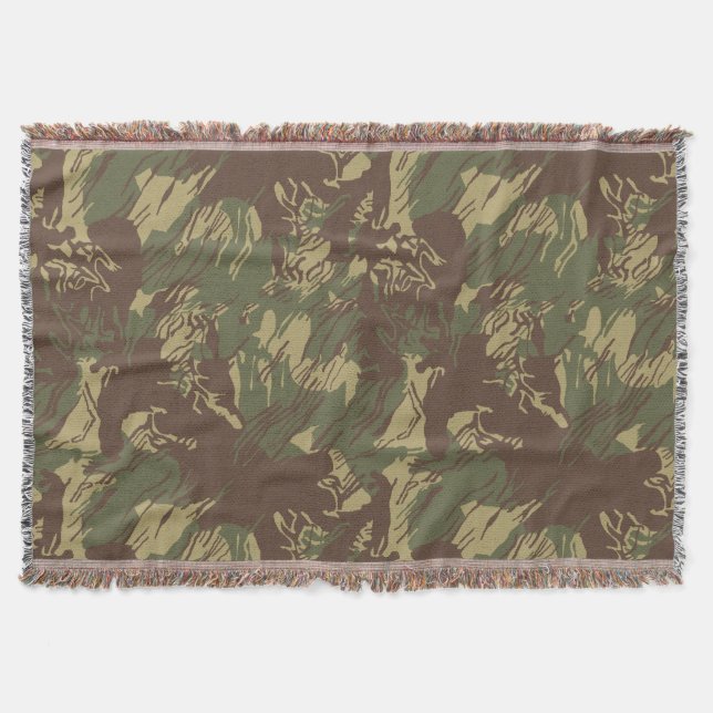 Rhodesian Brushstroke CAMO Throw Blanket (Front)