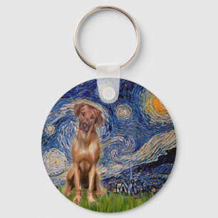 Rhodesian Ridgeback 1 - Starry Night Key Ring