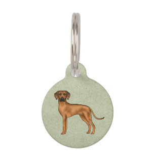 Rhodesian Ridgeback African Lion Dog Breed Green Pet Tag