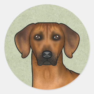 Rhodesian Ridgeback African Lion Dog Head Green Classic Round Sticker