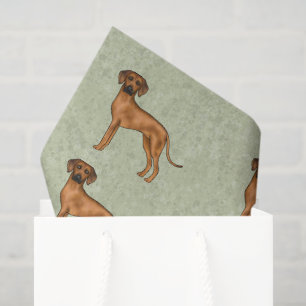Rhodesian Ridgeback African Lion Dog Pattern Green Tissue Paper