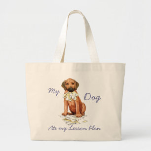 Rhodesian Ridgeback Ate Lesson Plan Large Tote Bag