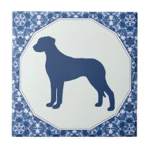 Rhodesian Ridgeback Blue Willow Silhouette