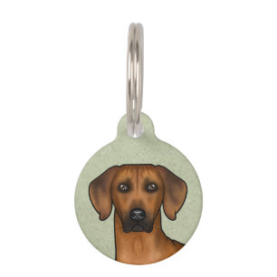 Rhodesian Ridgeback Brown African Lion Dog Head Pet Tag