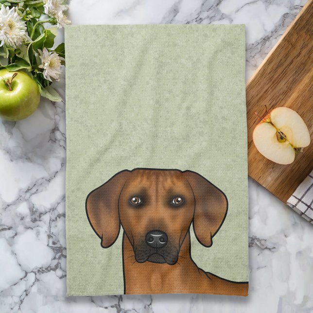 Rhodesian Ridgeback Brown African Lion Dog Head Tea Towel (Please note: This image is a digital mockup. The product may not be in scale.)