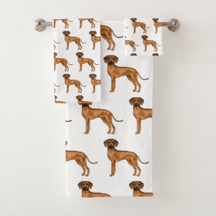 Rhodesian Ridgeback Brown African Lion Dog Pattern Bath Towel Set