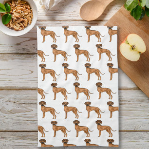 Rhodesian Ridgeback Brown African Lion Dog Pattern Tea Towel
