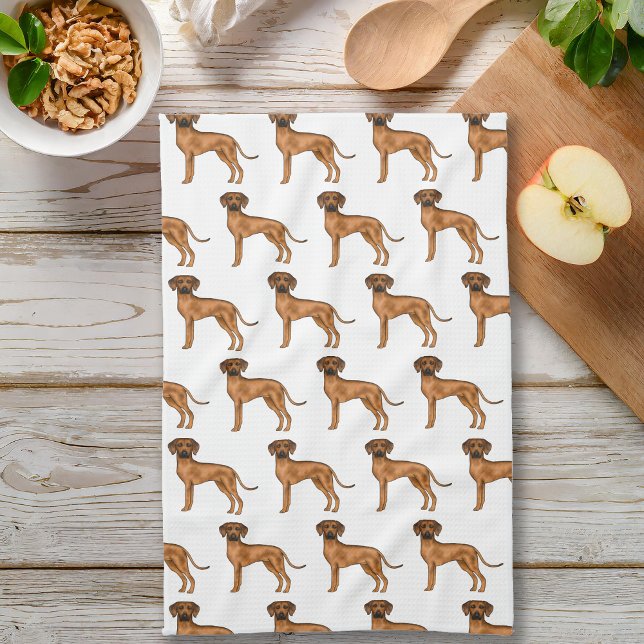 Rhodesian Ridgeback Brown African Lion Dog Pattern Tea Towel (Please note: This image is a digital mockup. The product may not be in scale.)