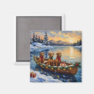 Rhodesian Ridgeback Christmas Boat Holiday Magnet