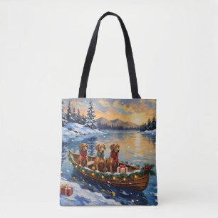 Rhodesian Ridgeback Christmas Boat Holiday Tote Bag