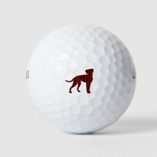 Rhodesian Ridgeback Christmas Dog Buffalo Plaid Golf Balls