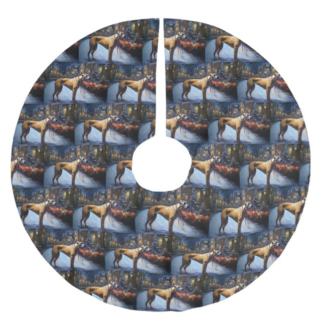 Rhodesian Ridgeback Christmas Festive Season Brushed Polyester Tree Skirt (Front)