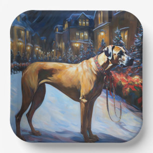 Rhodesian Ridgeback Christmas Festive Season Paper Plate
