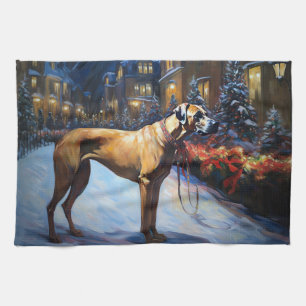 Rhodesian Ridgeback Christmas Festive Season Tea Towel