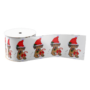 Rhodesian Ridgeback Christmas Grosgrain Ribbon