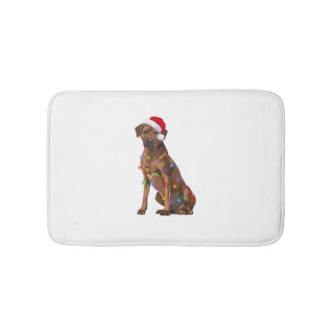 Rhodesian Ridgeback Christmas Lights Xmas Dog Love Bath Mat
