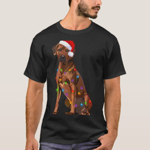 Rhodesian Ridgeback Christmas Lights Xmas Dog Love T-Shirt