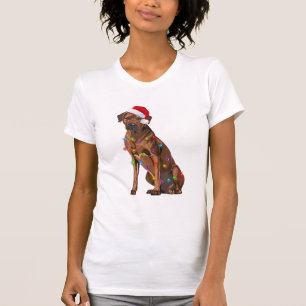 Rhodesian Ridgeback Christmas Lights Xmas Dog Love T-Shirt