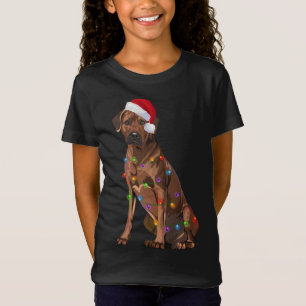 Rhodesian Ridgeback Christmas Lights Xmas Dog Love T-Shirt