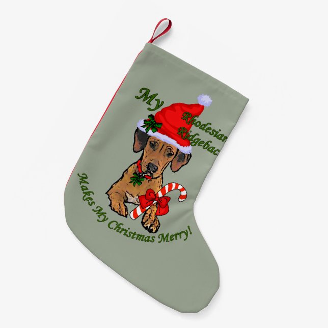 Rhodesian Ridgeback Christmas Small Christmas Stocking (Front (Hanging))