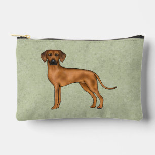Rhodesian Ridgeback Cute African Lion Dog Green Accessory Pouch