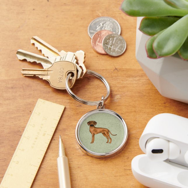 Rhodesian Ridgeback Cute Brown African Lion Dog Key Ring (Desk)