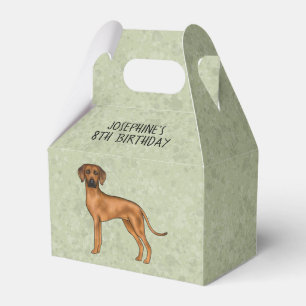 Rhodesian Ridgeback Cute Brown Dog With Text Green Favour Box