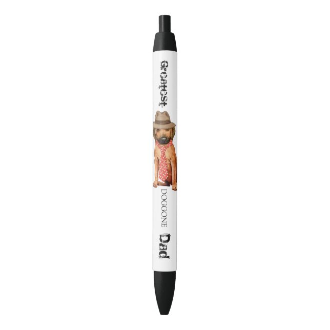 Rhodesian Ridgeback Dad Black Ink Pen (Front Vertical)