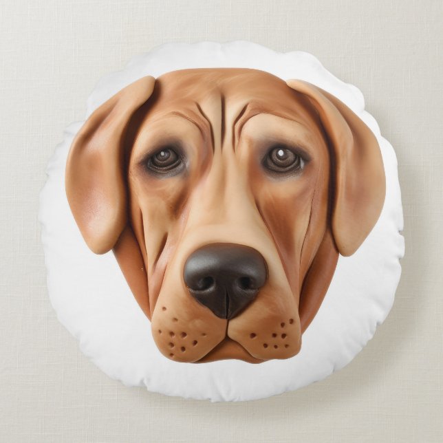 Rhodesian Ridgeback Dog 3D Inspired Round Cushion (Front)