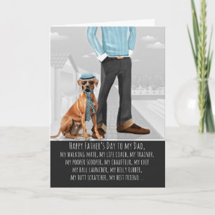 Rhodesian Ridgeback Dog and Dad for Father's Day Holiday Card