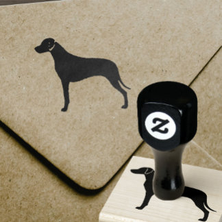 Rhodesian Ridgeback Dog Breed Silhouette Rubber Stamp