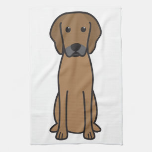 Rhodesian Ridgeback Dog Cartoon Tea Towel