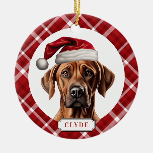 Rhodesian Ridgeback Dog Ceramic Circle Ornament (Front)