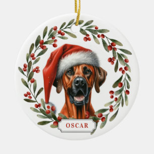 Rhodesian Ridgeback Dog Ceramic Circle Ornament