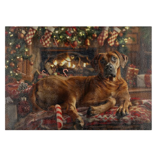 Rhodesian Ridgeback Dog Christmas Festive Cutting Board (Front)