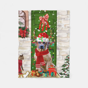 Rhodesian Ridgeback Dog Christmas Fleece Blanket