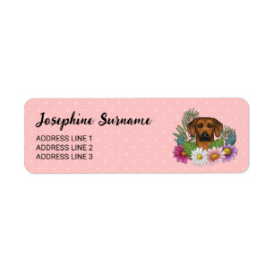 Rhodesian Ridgeback Dog Head Colourful Flowers Pin