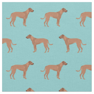 rhodesian ridgeback dog light blue fabric