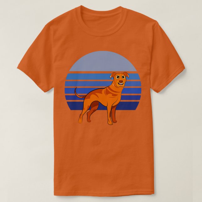 Rhodesian Ridgeback Dog Retro Blue 1 T-Shirt (Design Front)