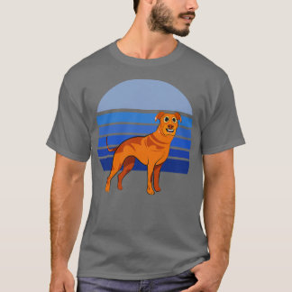 Rhodesian Ridgeback Dog Retro Blue 1 T-Shirt