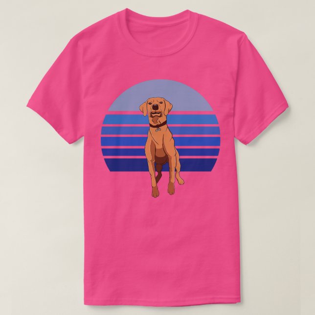 Rhodesian Ridgeback Dog Retro Blue T-Shirt (Design Front)