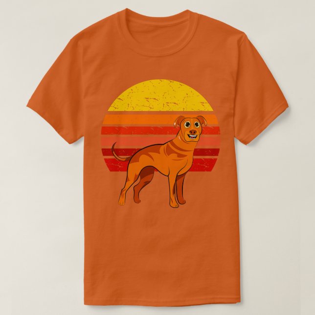 Rhodesian Ridgeback Dog Retro T-Shirt (Design Front)