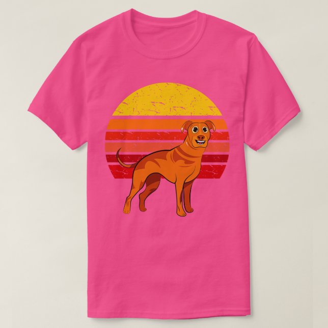 Rhodesian Ridgeback Dog Retro T-Shirt (Design Front)